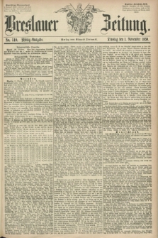Breslauer Zeitung. 1859, No. 510 (1 November) - Mittag-Ausgabe
