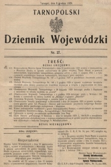Tarnopolski Dziennik Wojewódzki. 1929, nr 27