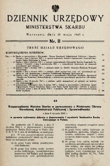 Dziennik Urzędowy Ministerstwa Skarbu. 1945, nr 11