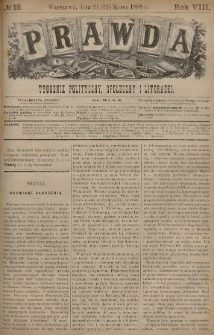 Prawda : tygodnik polityczny, społeczny i literacki. 1888, nr 12