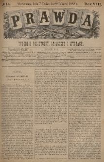 Prawda : tygodnik polityczny, społeczny i literacki. 1888, nr 14