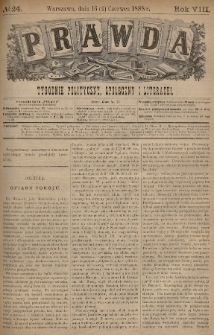 Prawda : tygodnik polityczny, społeczny i literacki. 1888, nr 24