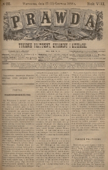 Prawda : tygodnik polityczny, społeczny i literacki. 1888, nr 25