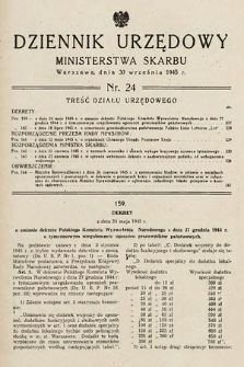Dziennik Urzędowy Ministerstwa Skarbu. 1945, nr 24