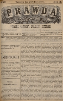 Prawda : tygodnik polityczny, społeczny i literacki. 1889, nr 29