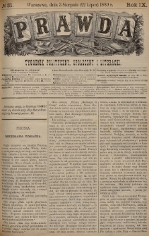 Prawda : tygodnik polityczny, społeczny i literacki. 1889, nr 31