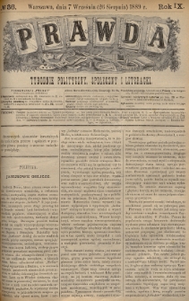 Prawda : tygodnik polityczny, społeczny i literacki. 1889, nr 36