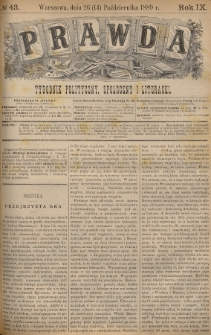Prawda : tygodnik polityczny, społeczny i literacki. 1889, nr 43