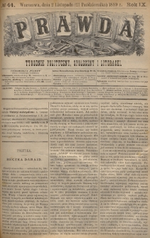 Prawda : tygodnik polityczny, społeczny i literacki. 1889, nr 44
