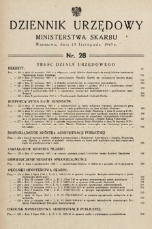 Dziennik Urzędowy Ministerstwa Skarbu. 1945, nr 28