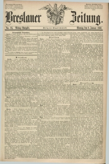 Breslauer Zeitung. 1860, No. 14 (9 Januar) - Mittag-Ausgabe