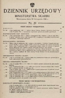 Dziennik Urzędowy Ministerstwa Skarbu. 1945, nr 29