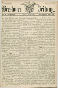 Breslauer Zeitung. 1860, No. 20 (12 Januar) - Mittag-Ausgabe