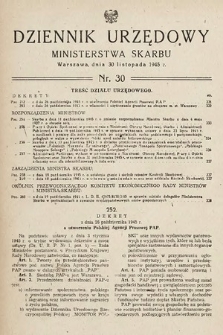 Dziennik Urzędowy Ministerstwa Skarbu. 1945, nr 30