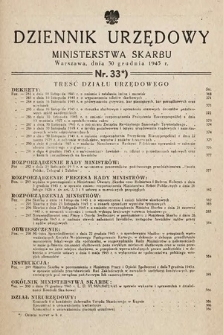 Dziennik Urzędowy Ministerstwa Skarbu. 1945, nr 33