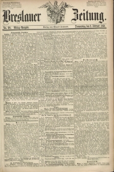 Breslauer Zeitung. 1860, No. 68 (9 Februar) - Mittag-Ausgabe