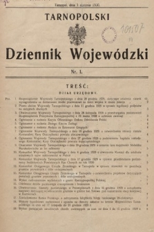 Tarnopolski Dziennik Wojewódzki. 1930, nr 1
