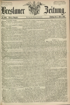 Breslauer Zeitung. 1860, No. 160 (3 April) - Mittag-Ausgabe
