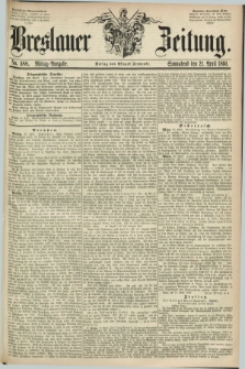 Breslauer Zeitung. 1860, No. 188 (21 April) - Mittag-Ausgabe