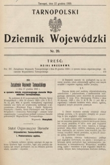 Tarnopolski Dziennik Wojewódzki. 1930, nr 20