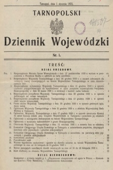Tarnopolski Dziennik Wojewódzki. 1931, nr 1
