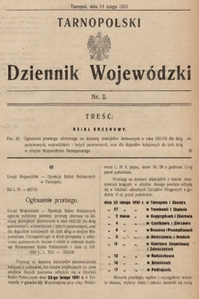 Tarnopolski Dziennik Wojewódzki. 1931, nr 3