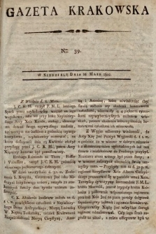 Gazeta Krakowska. 1802, nr 39