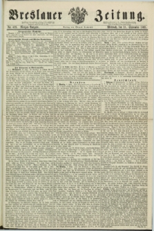 Breslauer Zeitung. 1861, Nr. 423 (11 September) - Morgen-Ausgabe + dod.