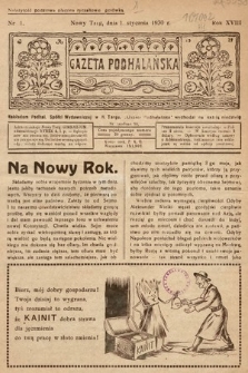 Gazeta Podhalańska. 1930, nr 1