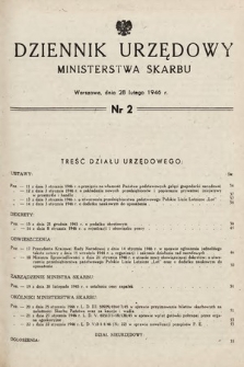 Dziennik Urzędowy Ministerstwa Skarbu. 1946, nr 2