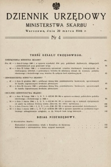 Dziennik Urzędowy Ministerstwa Skarbu. 1946, nr 4