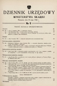 Dziennik Urzędowy Ministerstwa Skarbu. 1946, nr 9