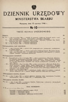 Dziennik Urzędowy Ministerstwa Skarbu. 1946, nr 10