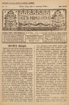 Gazeta Podhalańska. 1930, nr 15