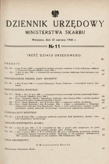Dziennik Urzędowy Ministerstwa Skarbu. 1946, nr 11
