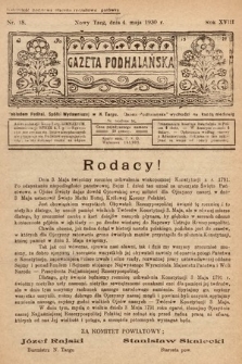 Gazeta Podhalańska. 1930, nr 18