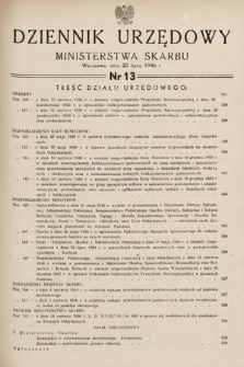 Dziennik Urzędowy Ministerstwa Skarbu. 1946, nr 13