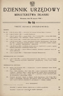 Dziennik Urzędowy Ministerstwa Skarbu. 1946, nr 16