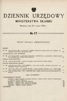 Dziennik Urzędowy Ministerstwa Skarbu. 1946, nr 17