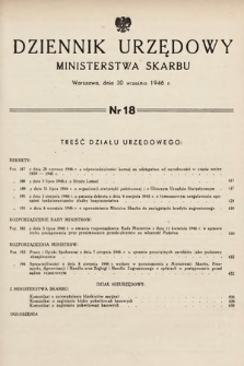 Dziennik Urzędowy Ministerstwa Skarbu. 1946, nr 18