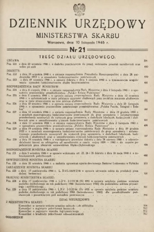 Dziennik Urzędowy Ministerstwa Skarbu. 1946, nr 21