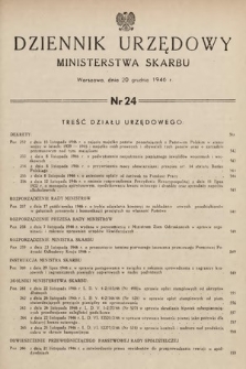 Dziennik Urzędowy Ministerstwa Skarbu. 1946, nr 24