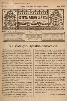 Gazeta Podhalańska. 1930, nr 32