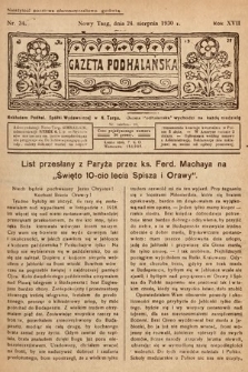 Gazeta Podhalańska. 1930, nr 34