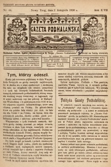 Gazeta Podhalańska. 1930, nr 44