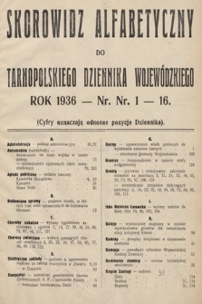 Tarnopolski Dziennik Wojewódzki. 1936, skorowidz alfabetyczny