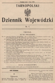 Tarnopolski Dziennik Wojewódzki. 1936, nr 7