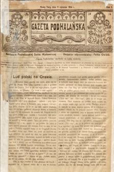 Gazeta Podhalańska. 1914, nr 2