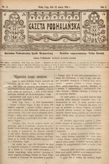 Gazeta Podhalańska. 1914, nr 12