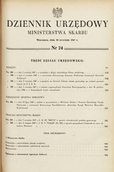 Dziennik Urzędowy Ministerstwa Skarbu. 1947, nr 24